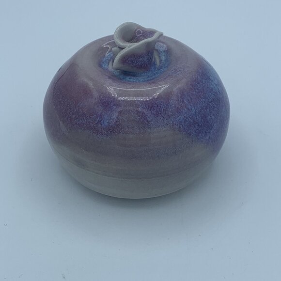 Monson Pottery Pomegranate  - Purple/Blue Glaze - Bolinas, CA - Handcrafted - Picture 2 of 5